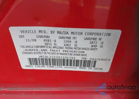 2010 Mazda Mazda3 S Sport из США, поврежденный, VIN JM1BL1S52A1101793